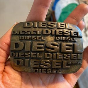 Diesel Big Buckle Head Leather Belt